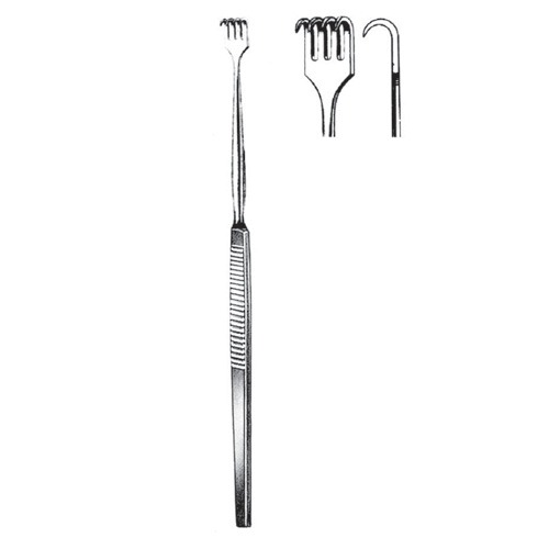 Retractor, Sharp, 4 Prongs, 16cm