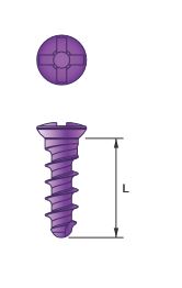 Non locking screw,Ø 3.0,  Ø 1.95 ,  08mm , Pink