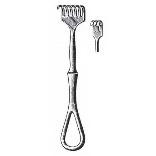 Volkmann Retractor, 3 Prongs, Blunt, 11.5cm