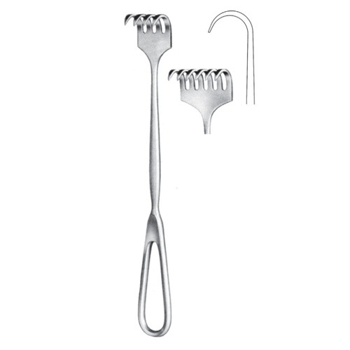 Retractor, 6 Prongs, Sharp, 22cm