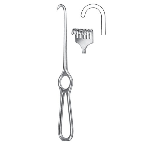 Kocher Retractor, 6 Prongs, Blunt, 22cm