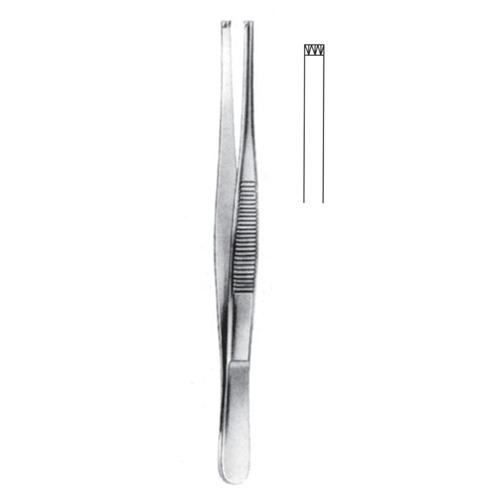 Tissue Forceps, Regular, 3x4 Teeth, 13cm