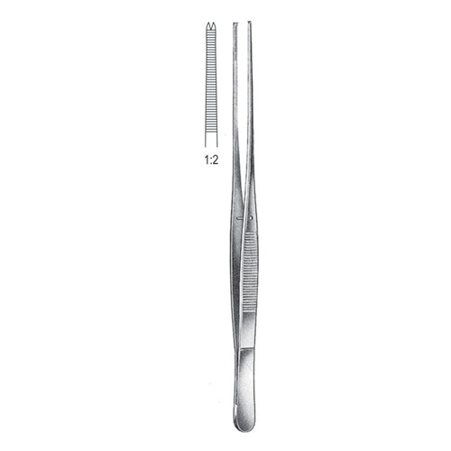 Brophy Tissue Forceps, 1x2 Teeth, Str, 20cm