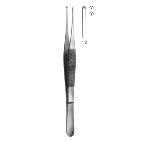 Adson Tissue Forceps, 1x2 Teeth, 18cm