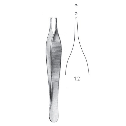 Adson Tissue Forceps, 1x2 Teeth, 12cm