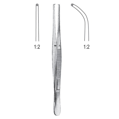 Semken Tissue Forceps, 1x2 Teeth, Cvd, 15cm