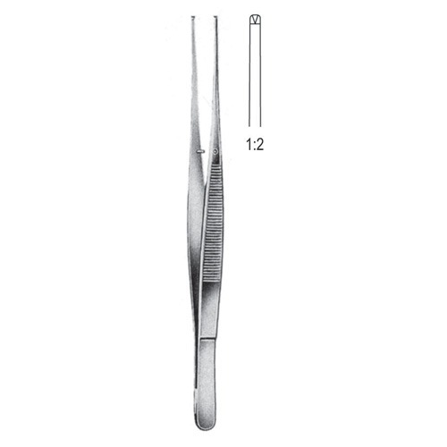 Potts-Smith Tissue Forceps, 1x2 Teeth, 25cm