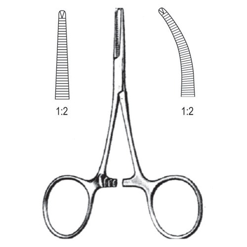 Hartmann Artery Forceps, 1x2 Teeth, Str, 10cm