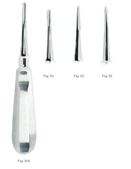 Seldin Root Elevators with stainless steel handle Fig. 3S