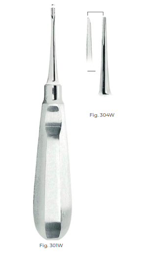 Seldin Root Elevators with stainless steel handle Fig. 301W