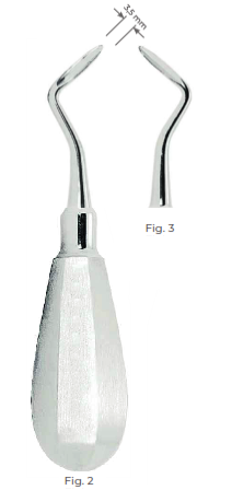 Flohr Root Elevators with stainless steel handle 3.5MM Fig. 2