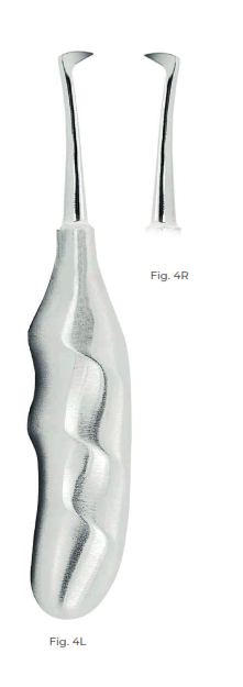 Seldin Root Elevators with Anatomically Shaped Handle in stainless steel Fig. 4L