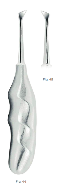 Cryer Root Elevators with Anatomically Shaped Handle in stainless steel Fig. 44