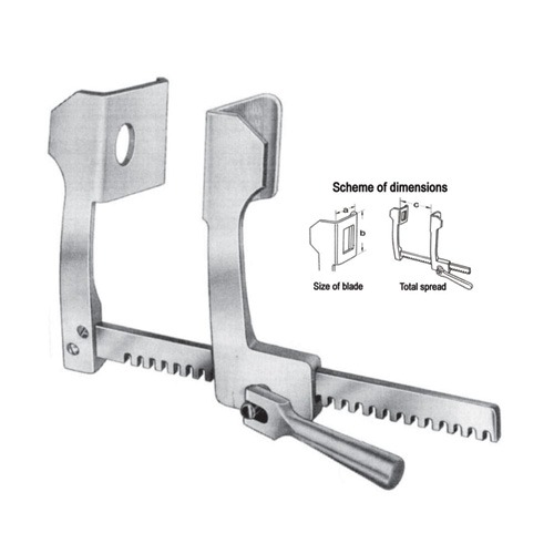 Finochietto Rib Spreaders (For Adult), S/S, (A=52mm, B=62mm, C=175mm)