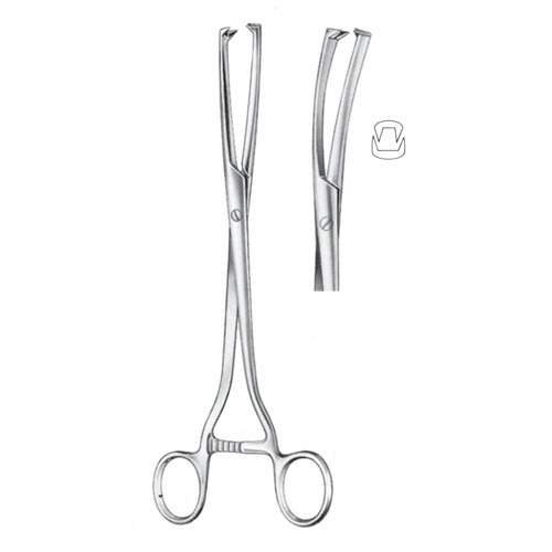 Museux Tenaculum Forceps, 24cm (Curved Sideway) 8 mm