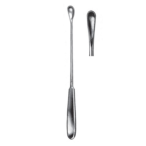 Gourdet Uterine Scoops, 28cm, Blunt, 6 mm