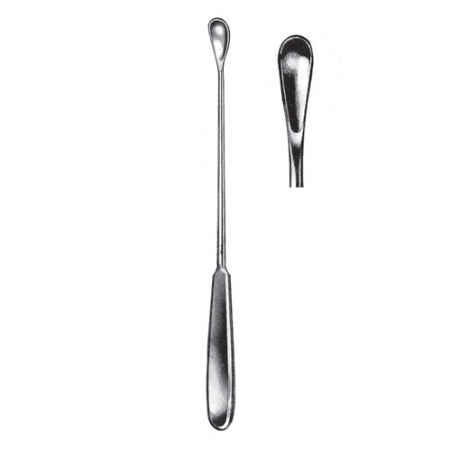 Gourdet Uterine Scoops, 28cm, Blunt, 8 mm