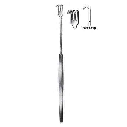 Retractor, Semi Sharp, 3 Prongs, 16cm