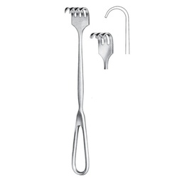 [RI-240-03] Retractor, 3 Prongs, Blunt, 22cm