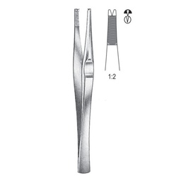 [RF-200-18] Lane Tissue Forceps, 1x2 Teeth, 18cm