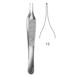 [RF-252-12] Micro Adson Tissue Forceps, 1x2 Teeth, 12cm