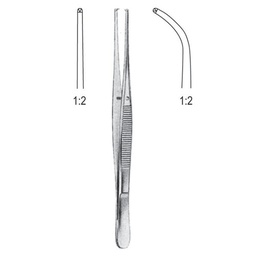 [RF-216-12] Semken Tissue Forceps, 1x2 Teeth, Str, 12.5cm