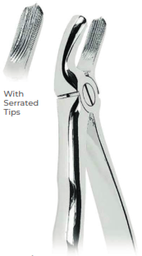 [RDJ-100-18/A] Extracting Forceps with Anatomically Shaped handle With serrated tips for  Upper molars, Ieft  Fig. 18