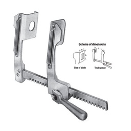 [RS-246-01] Finochietto Rib Spreaders (For Adults, With Suture Separate), S/S, (A=85mm, B=65mm, C=175mm)