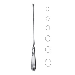 [RAE-512-04] Schroeder Uterine Scoops, 30cm, Sharp, Rigid